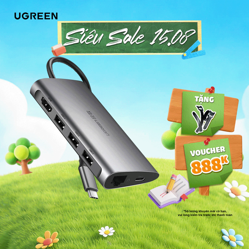 Bộ chuyển đổi đa năng UGREEN CM121 CM212 CM417  cho các thiết bị máy tính điện thoại hỗ trợ USB type