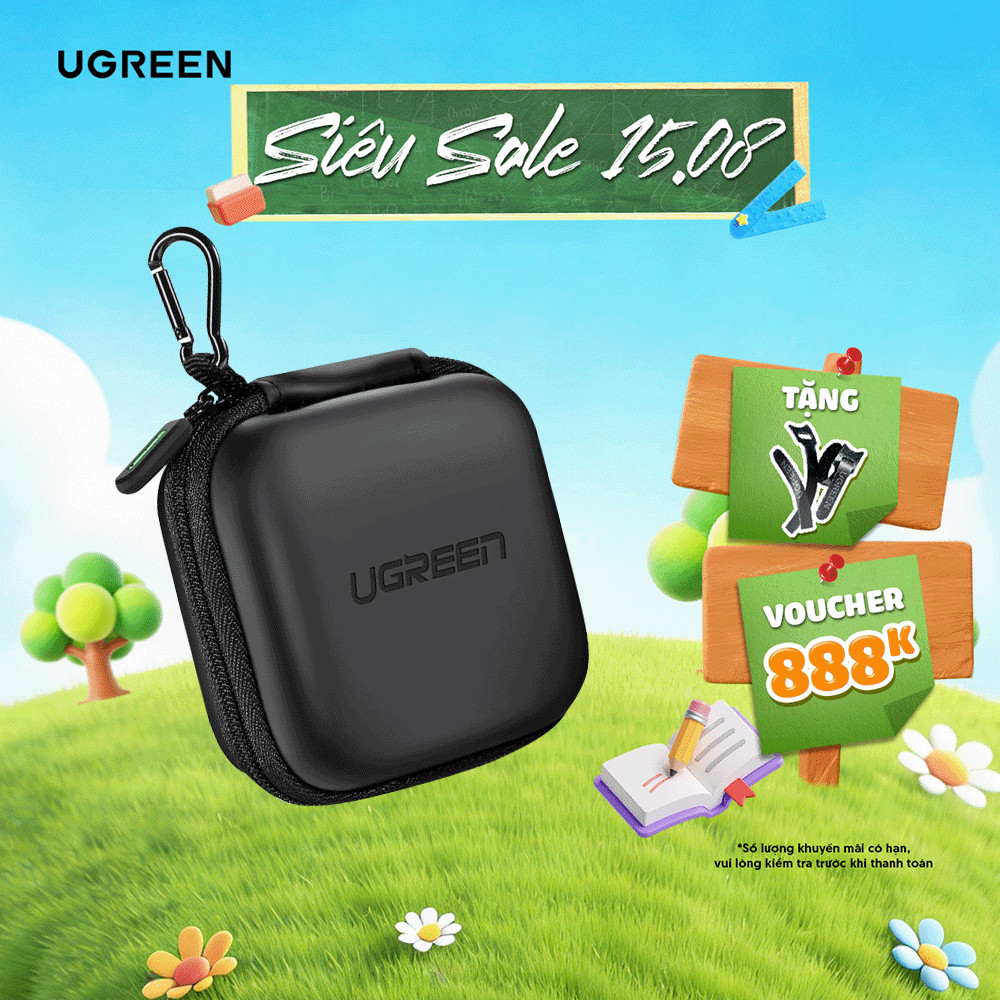Hộp đựng tai nghe thẻ nhớ cáp USB UGREEN | Chống sốc chống nước | Nhỏ gọn và cứng cáp | 40816