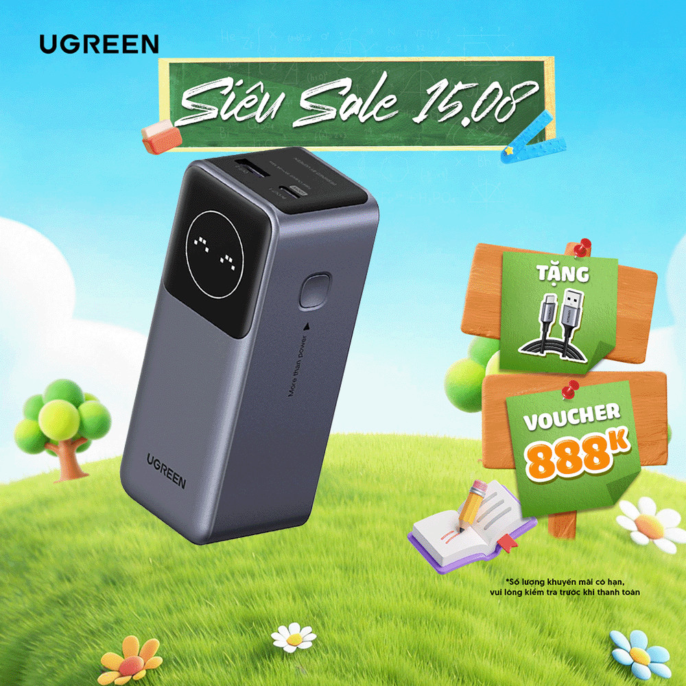 Pin sạc dự phòng Ugreen 12000mAh-20000mAh-25000mAh 100W-200W | Hỗ trợ sạc nhanh PD/QC/PPS | Bảo hành