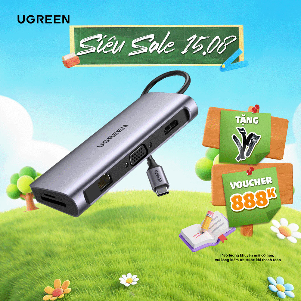 Bộ chuyển đổi đa năng UGREEN CM121 CM212 CM417 cho các thiết bị máy tính điện thoại hỗ trợ USB type 