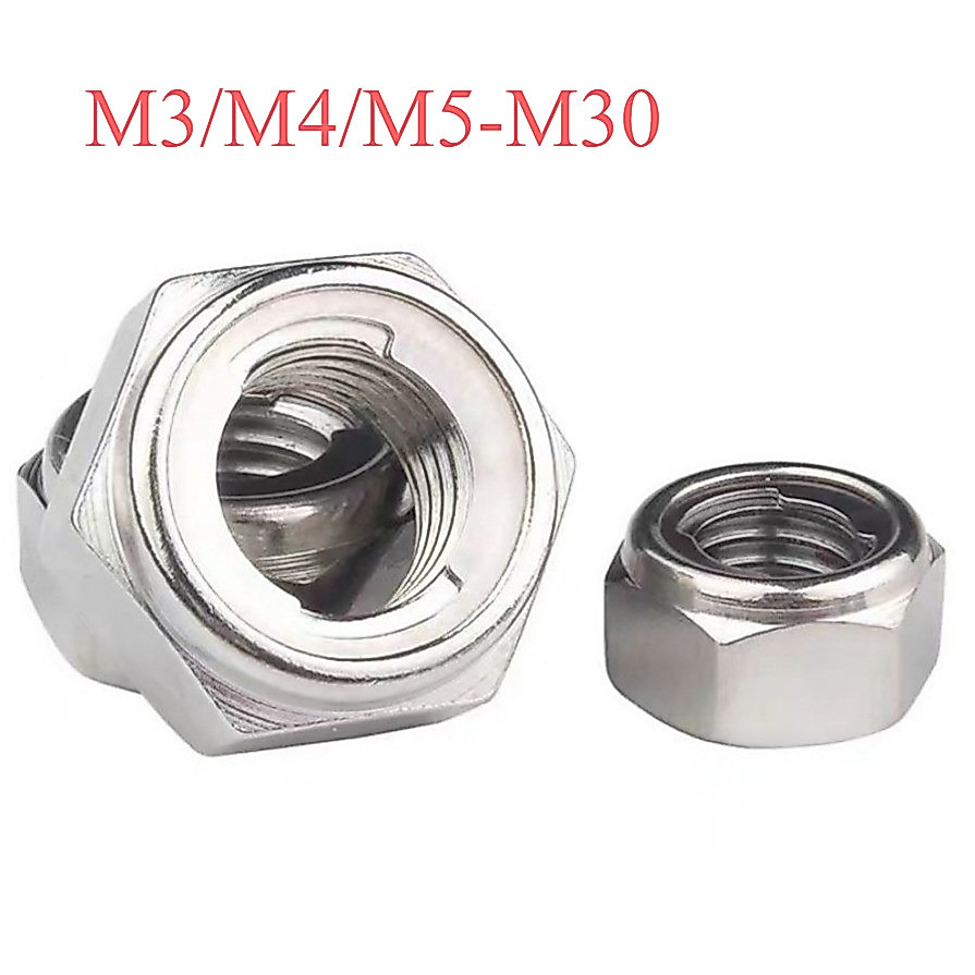 Đai ốc chống tháo  inox 304 M3-M30, tán ecu khóa  M3 / M4 / M5-M30 【 YIYI1】