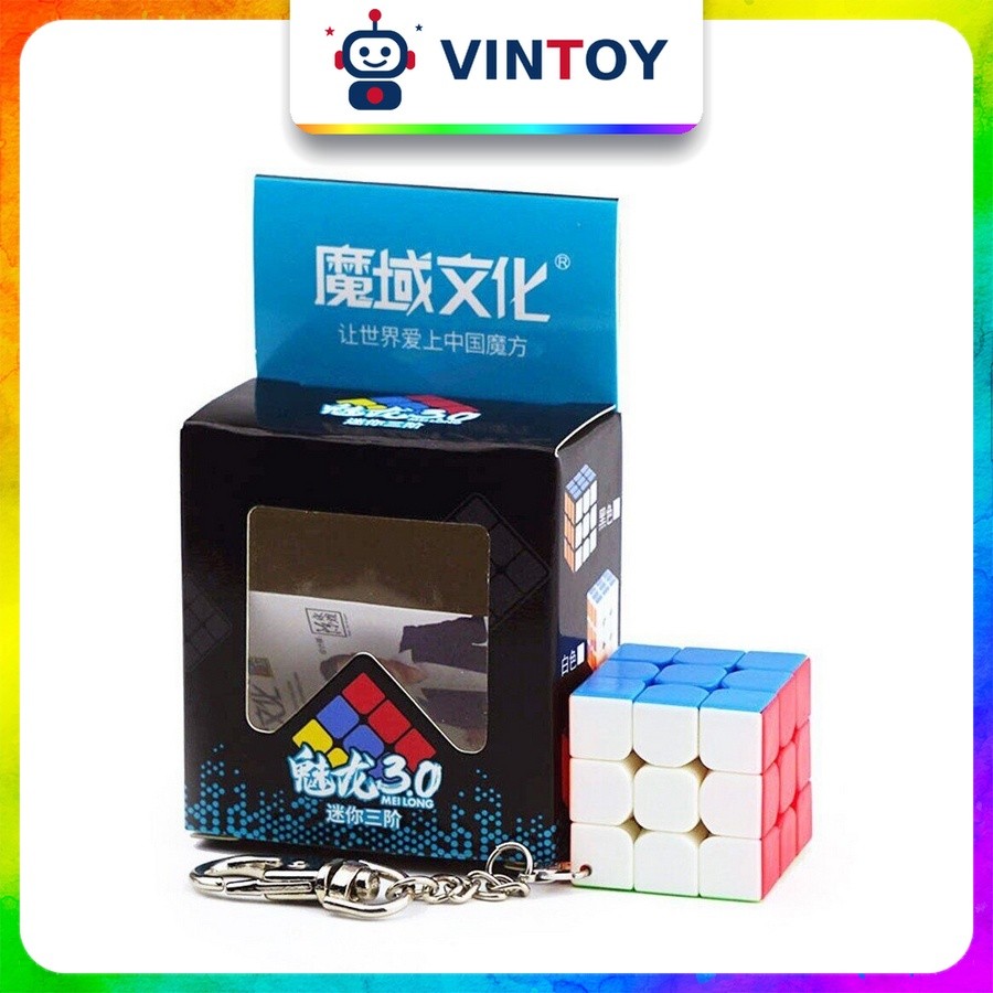[MoYu] Móc Khóa Rubik 3x3 Stickerless MoYu MeiLong Cube Rubic 3 Tầng Đồ Chơi Trí Tuệ Trẻ Em 3x3x3