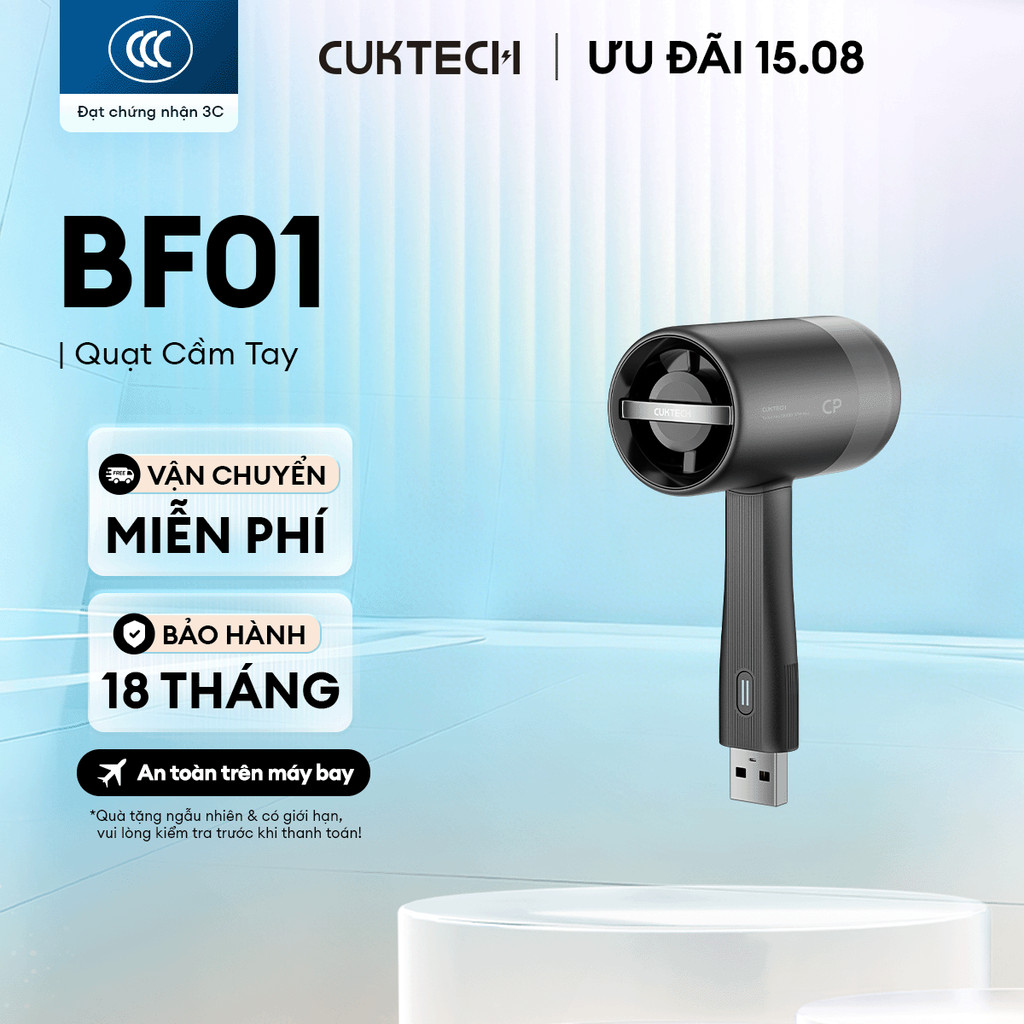 Quạt Cầm tay CUKTECH | 38.000 Vòng/ Phút |3 Chế Độ Gió |  Nhỏ Gọn | Bảo Hành 18 Tháng  BF01