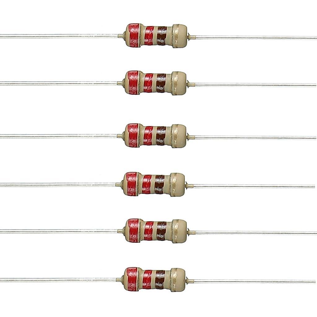 Điện trở BOJACK 220 Ohm 1 / 4 W ± 5% Phim Carbon Điện trở đơn (Gói 200)