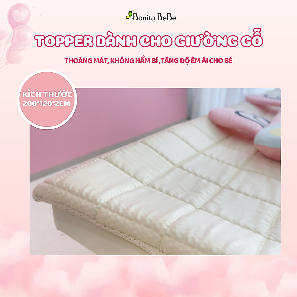 [LIVE] Topper/Thảm Lót BonitaBeBe Dành Cho Wood Frame Bumper Bed - Nhập Khẩu Chính Hãng HQ