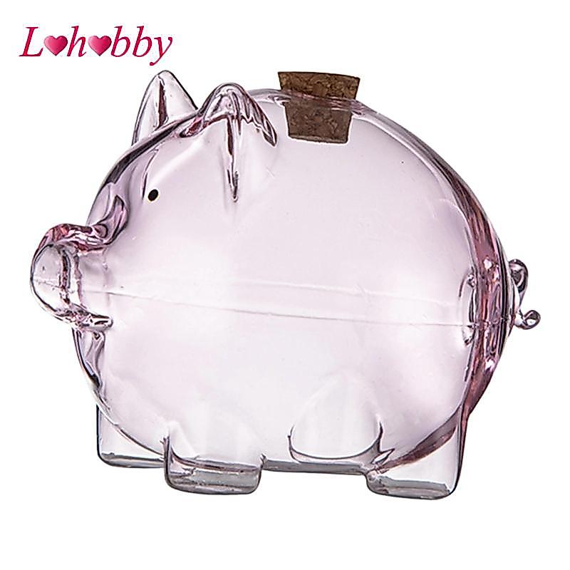 Lohobby Glass Piggy Bank Coin Storage Jar Borosilicate Glass Gold Bean Container Đồ chơi giáo dục tr