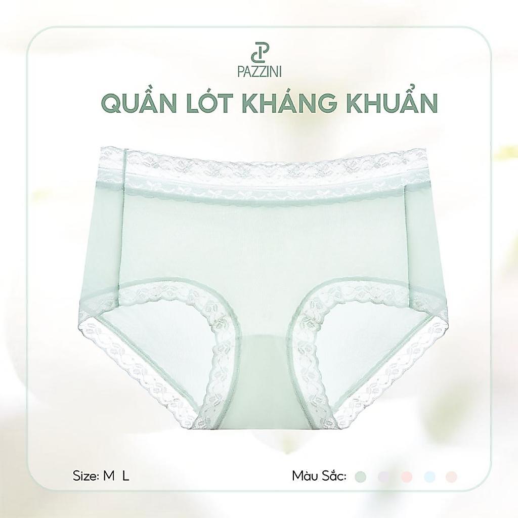 Combo 5 quần lót nữ kháng khuẩn Pazzini chất liệu lụa băng, cạp cao cao cấp, mềm mịn mát lạnh - WU00