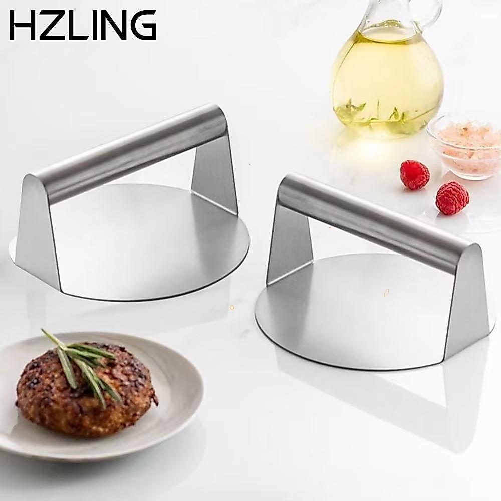 HZLING Smash Burger Press, Thép không gỉ Không rỉ sét Thép không gỉ Grill Press, Grill Press Round B