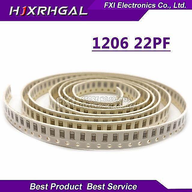 100 Chiếc 1206 22PF NPO Lỗi 5% 50V 1206 22P smd Tụ Mới