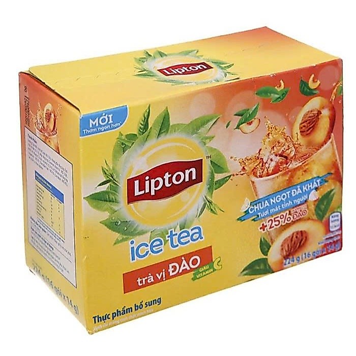Trà LIPTON Icetea trà vị ĐÀO 16 gói* 12g