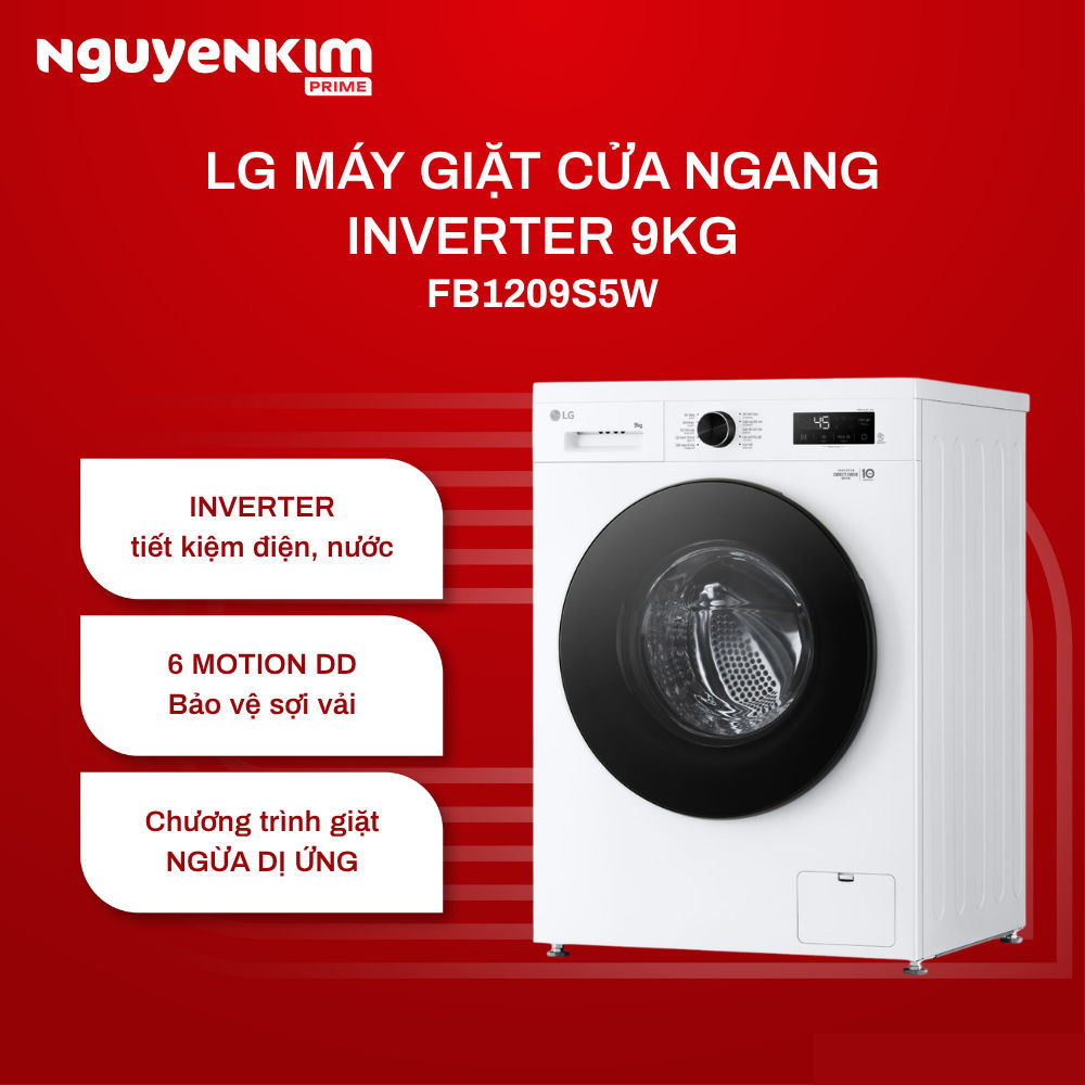 Máy giặt LG Inverter cửa ngang 9 kg FB1209S5W