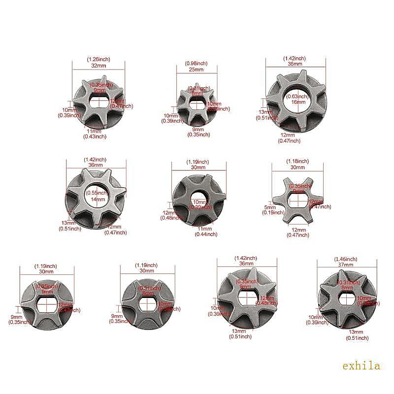 Exhila Gear Asterisk 3 6 7 Răng Điện Cưa Xích Máy Mài Điện Cưa Xích