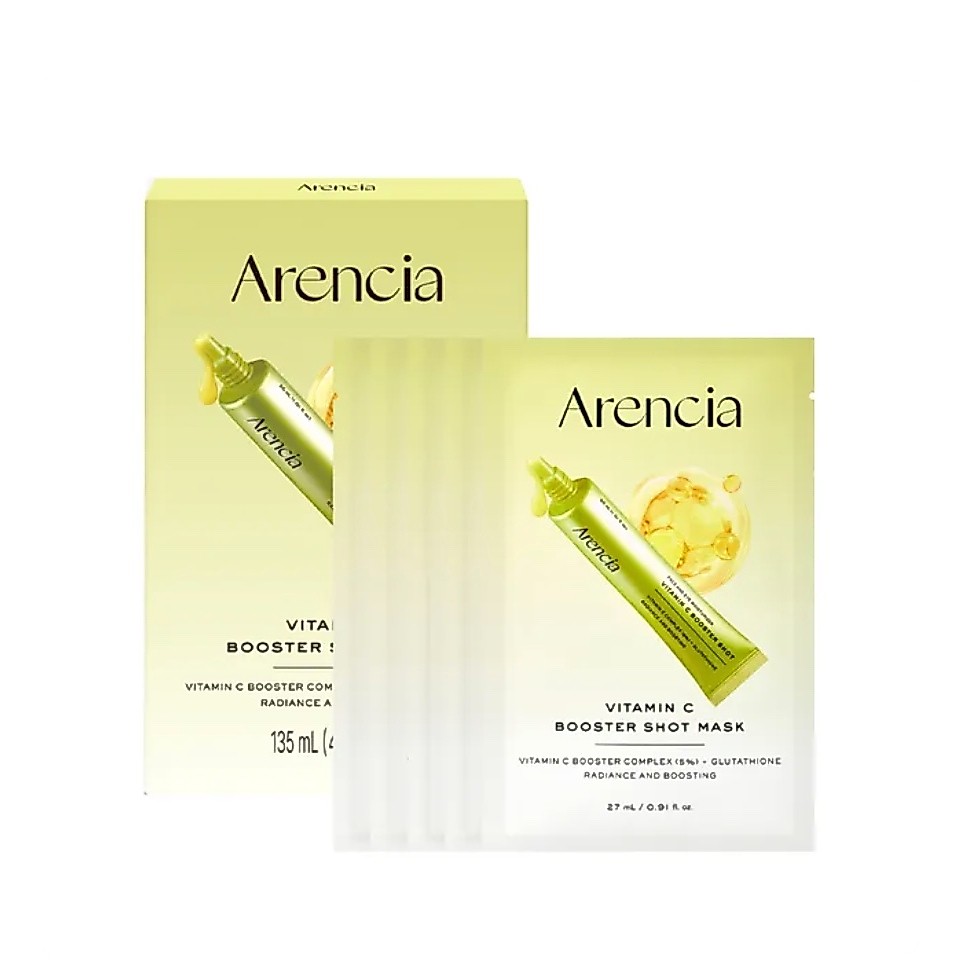 Mặt Nạ Giấy Arencia Vitamin C Booster Shot Mask (Hộp 5 Miếng × 27ml)