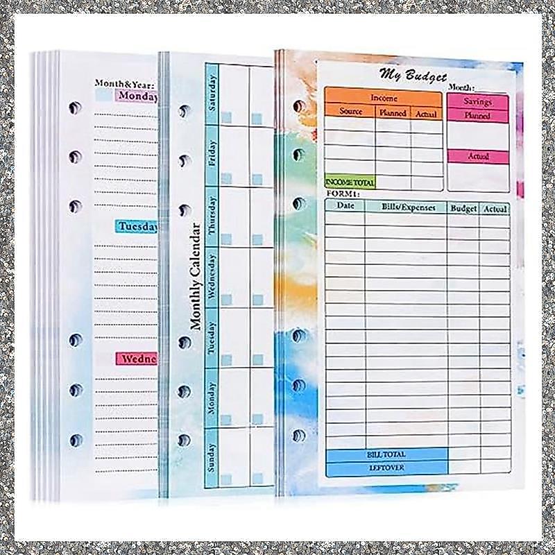 [feidan33.ph] 82 tờ A6 Lập kế hoạch ngân sách Refill Notepad Công cụ lập kế hoạch hàng tuần hàng thá