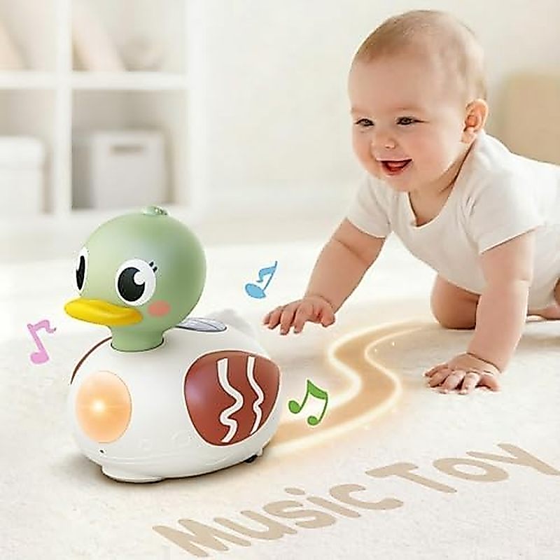 IPlay, iLearn Đồ chơi vịt âm nhạc cho bé, Đồ chơi thu thập thời gian đau bụng cho trẻ sơ sinh, Vịt â