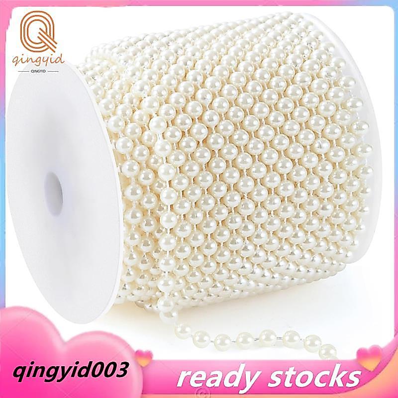Vòng hoa ngọc trai giả 82 Feet, Dây ngọc trai 6mm Dây cuộn cho cây thông Noel Trang trí tiệc cưới Tr