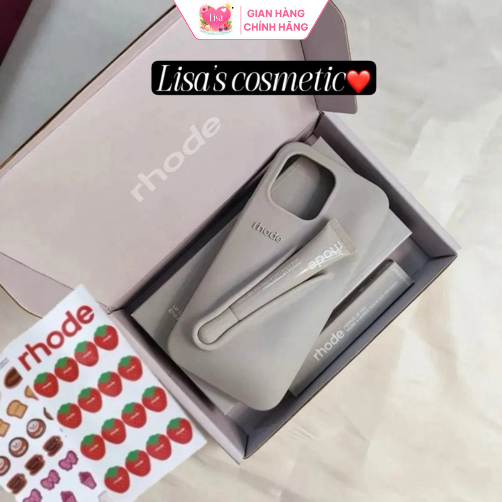 Combo Ốp son Rhode, Son rhode, 2 stickers hãng full box sale 50%