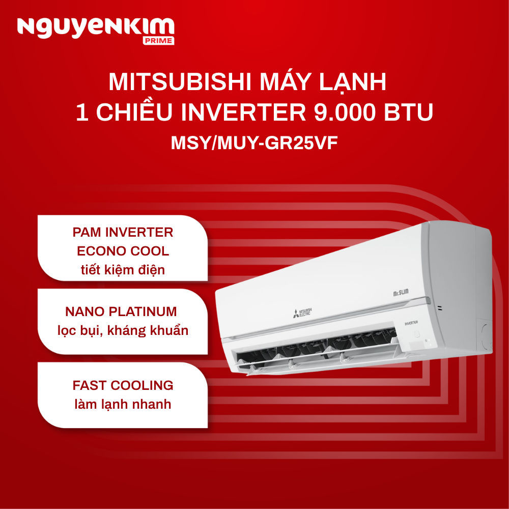 [Giá Máy] Máy lạnh/Điều hòa Mitsubishi Electric Inverter 1 HP MSY/MUY-GR25VF