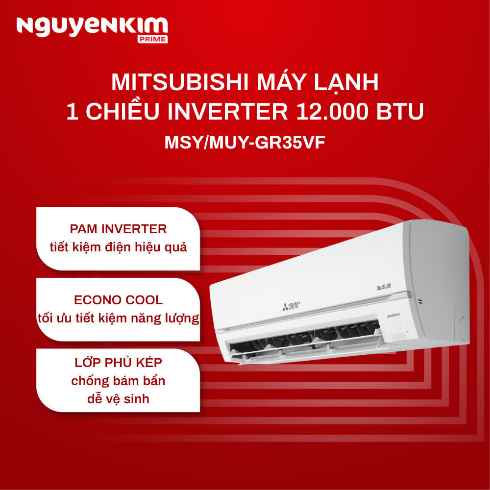 [Giá Máy] Máy lạnh/Điều hòa Mitsubishi Electric Inverter 1.5 HP MSY/MUY-GR35VF