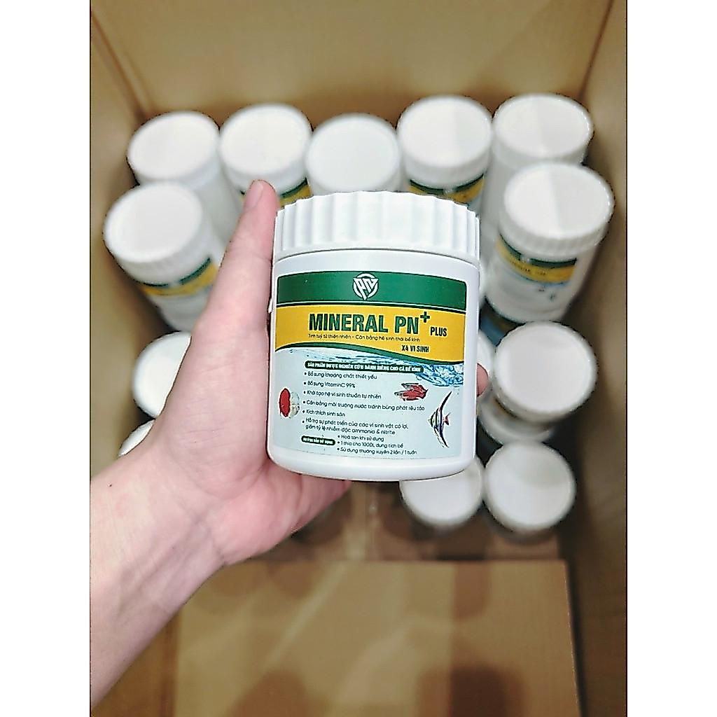 Khoáng MINERAL PN+ Plus X4 vi sinh 200g (Dạng Bột)/ Khoáng bể cá, bể thuỷ sinh