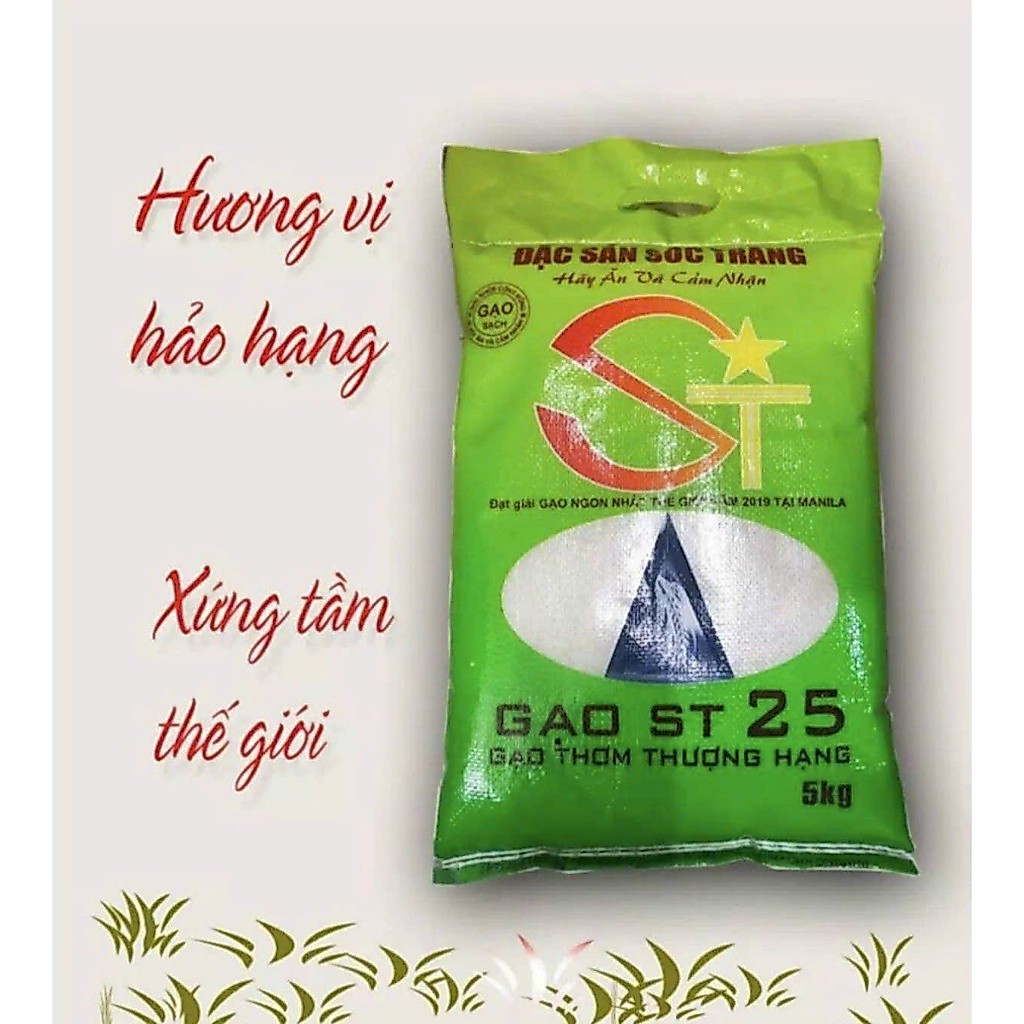 bao 5kg gạo St25 lúa tôm dẻo đậm vị cơm