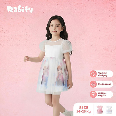   Đầm váy voan ngắn tay Elsa bé gái cao cấp Rabity 553.008