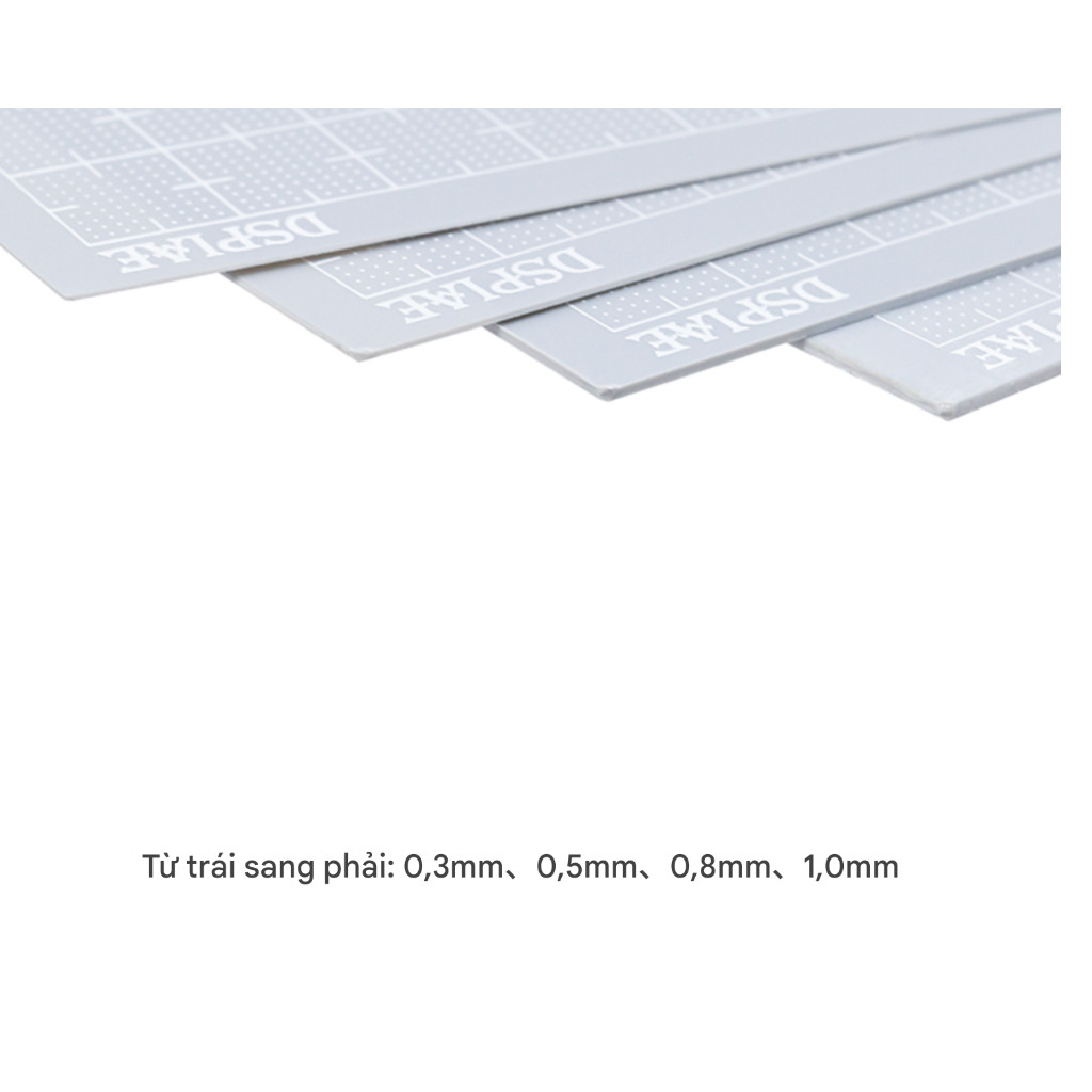 DSPIAE PC-03GY / PC-05GY / PC-08GY / PC-10GY – Tấm Nhựa PS Scratch Build Làm Mô Hình, Dễ Cắt Gọt Chế