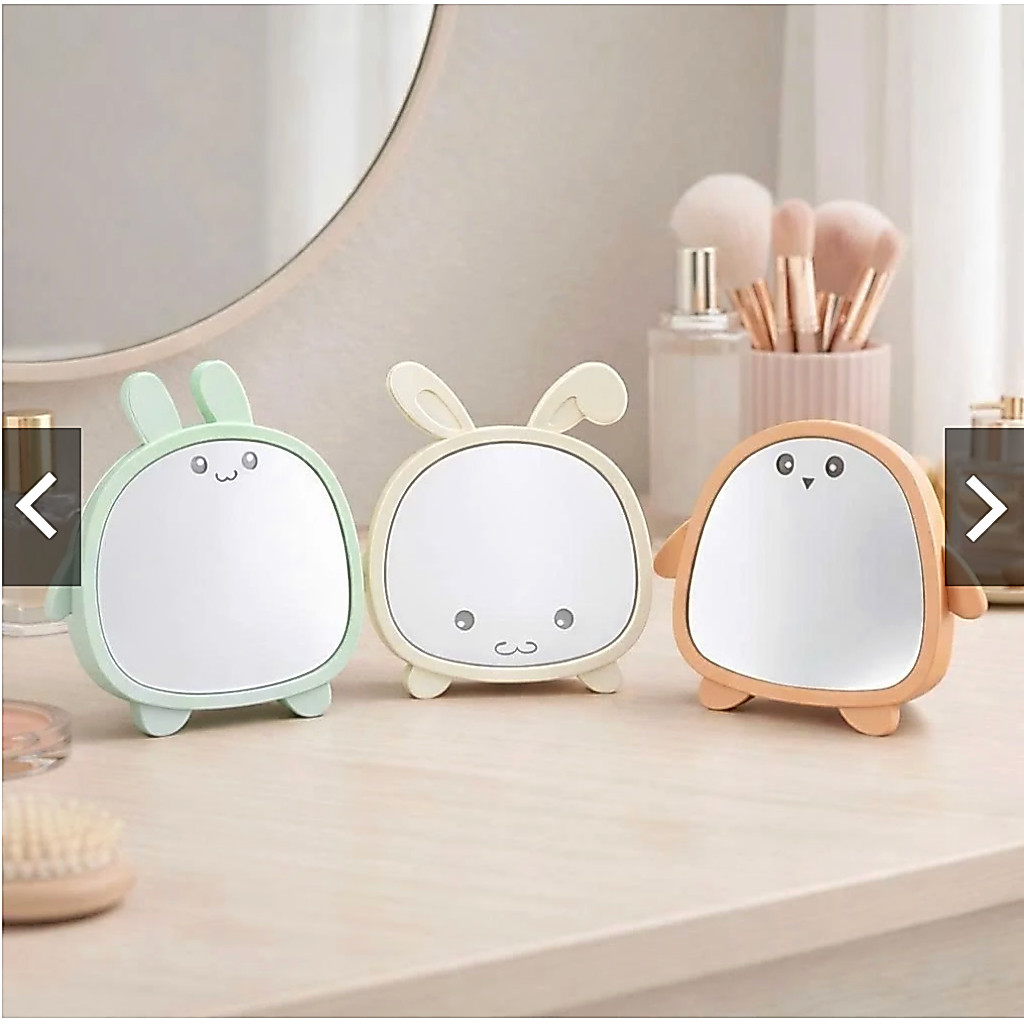 Gương Để Bàn Mini Trang Điểm Lumi Lax Hình Tai Mèo Gấu Chim Cánh Cụt Decor Bàn…