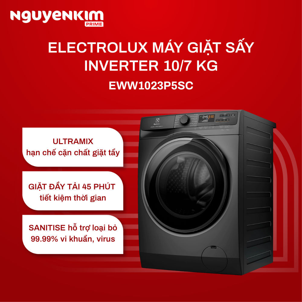 Máy giặt sấy cửa trước Electrolux Inverter EWW1023P5SC 10/7kg