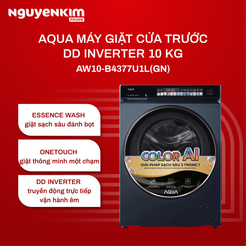 Máy giặt cửa trước Aqua Inverter 10 kg AW10-B4377U1L(GN)