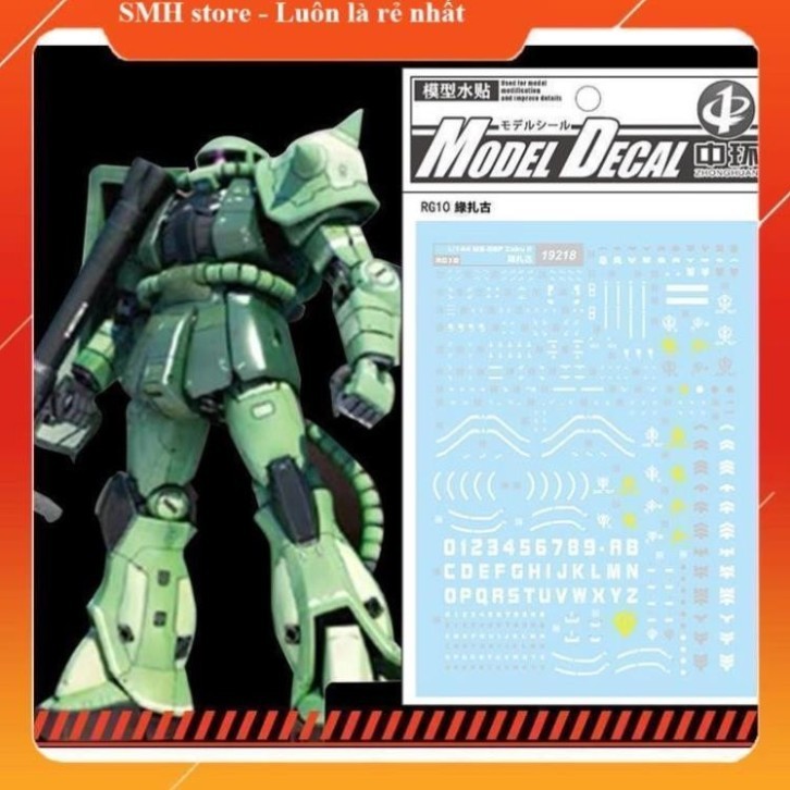 Decal nước cho mô hình RG 1/144 MS-06F - 19218