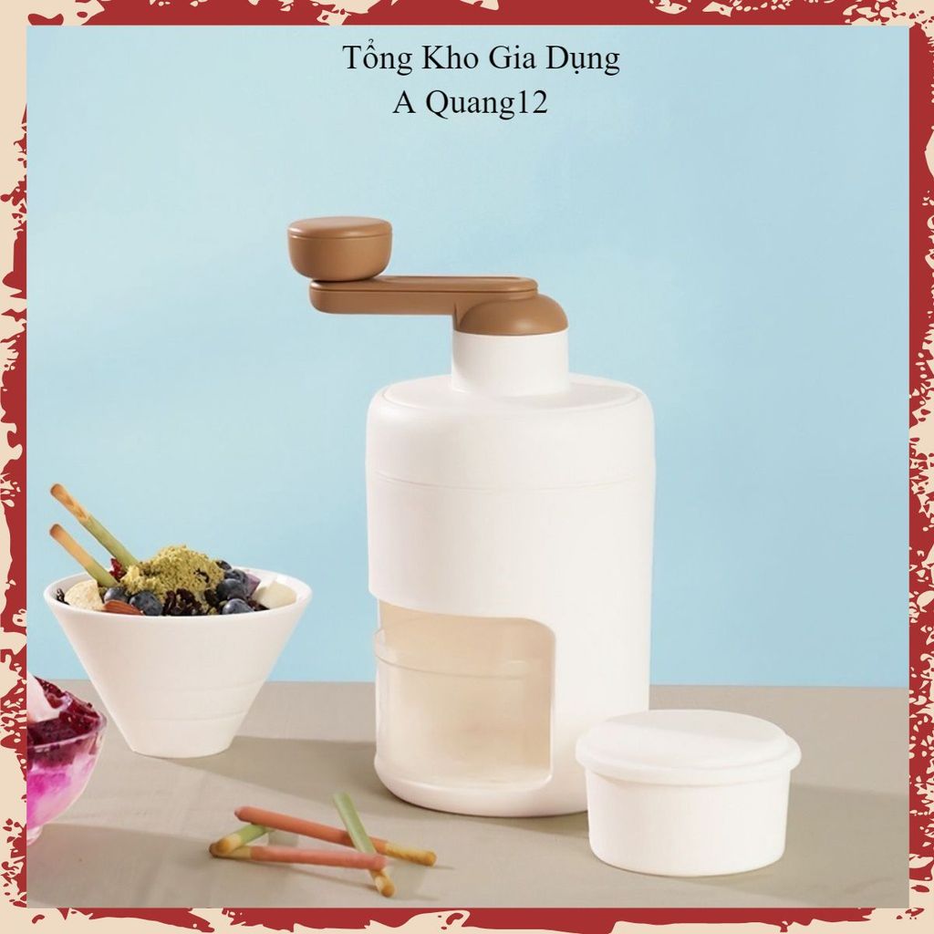 MÁY XAY ĐÁ TUYẾT MINI, Dụng Cụ Bào Đá Bằng Tay Dụng Cụ Nghiền Đá Làm Sinh Tố Kem Bingsu Đá Bào Tiện 