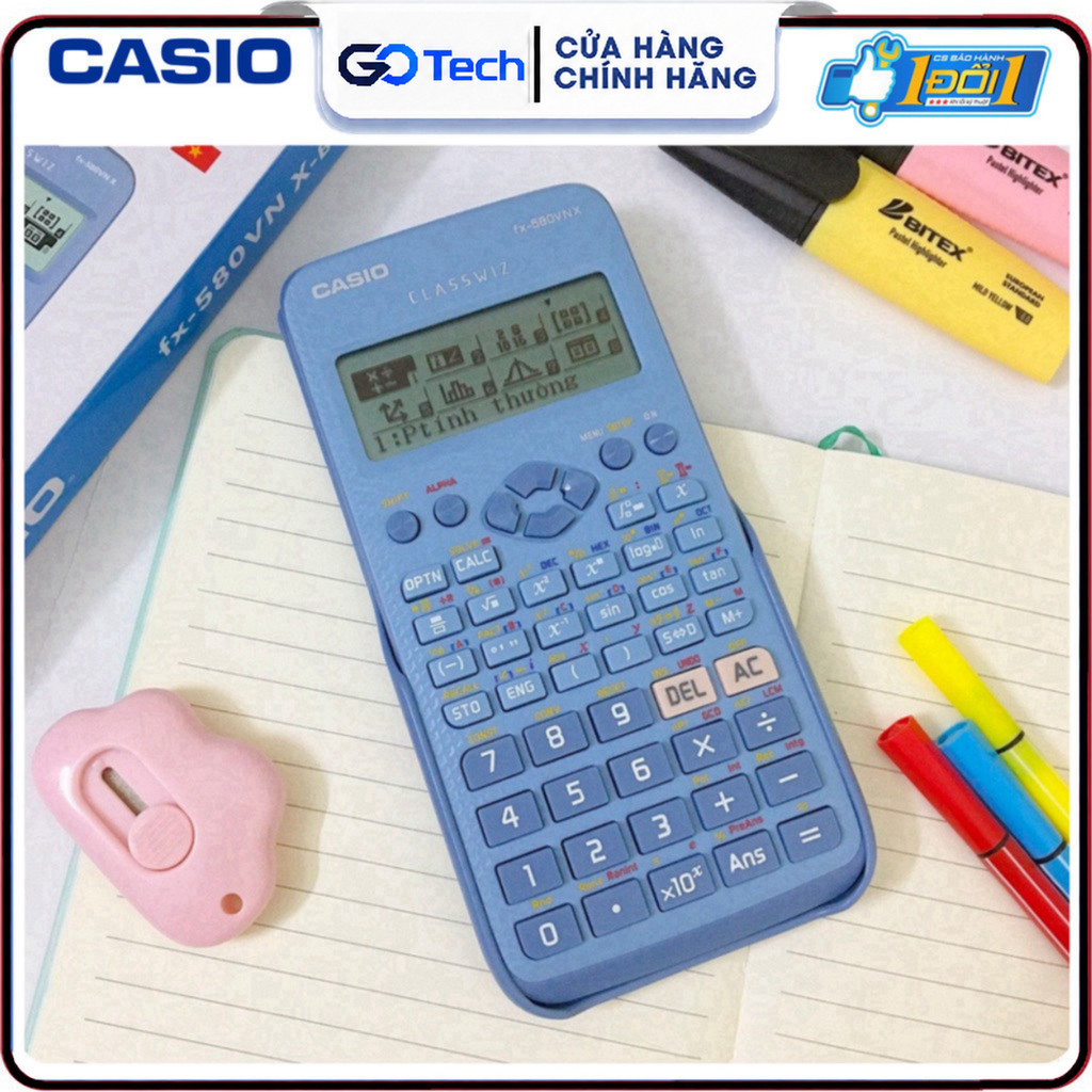 Máy Tính CASIO FX-580VN ( Màu Xanh ) - Hàng Mới Độ Chính Xác Cao - Máy Tính Giá Rẻ - Hàng Thái [ BH 