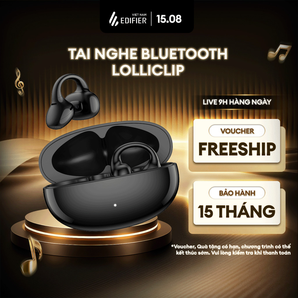 Tai Nghe Bluetooth EDIFIER LolliClip | Thiết Kế Kẹp Vành Tai | Thời Gian Sử Dụng Tới 36H | Bảo Hành 15 Tháng