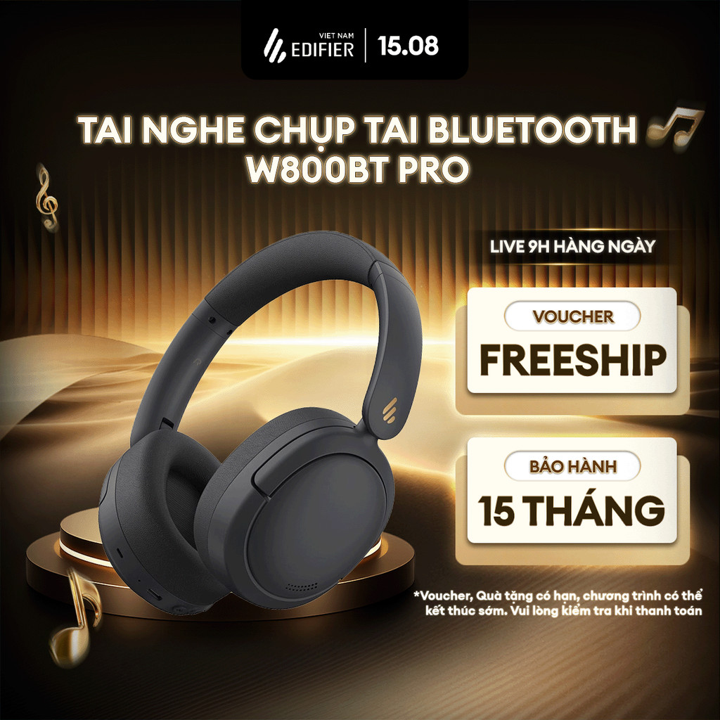 Tai Nghe Bluetooth Chụp Tai EDIFIER W800BT PRO/ATOM MAX | Chống Ồn Chủ Động | Sử Dụng Tới 45H | Bảo Hành 15 Tháng