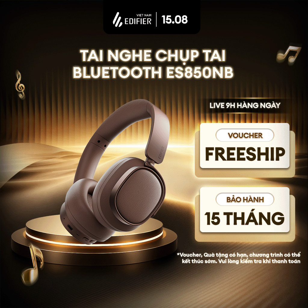 Tai Nghe Bluetooth Chụp Tai EDIFIER ES850NB | Chống Ồn Chủ Động | Thời Gian Sử Dụng Tới 92H | Bảo Hà