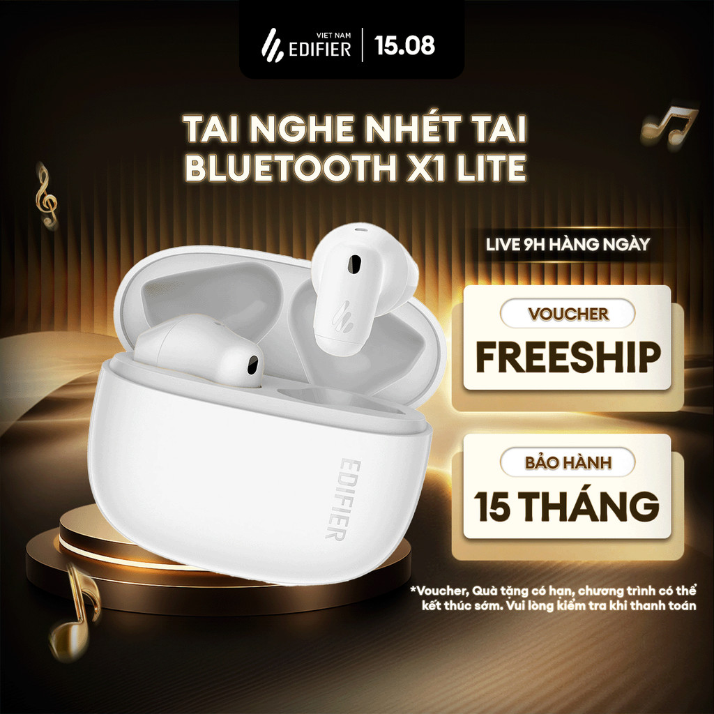 Tai Nghe Bluetooth Nhét Tai EDIFIER X1 LITE/T10 | Thời Gian Sử Dụng Đến 28H | Độ Trễ Thấp 60ms | Bảo Hành 15 Tháng