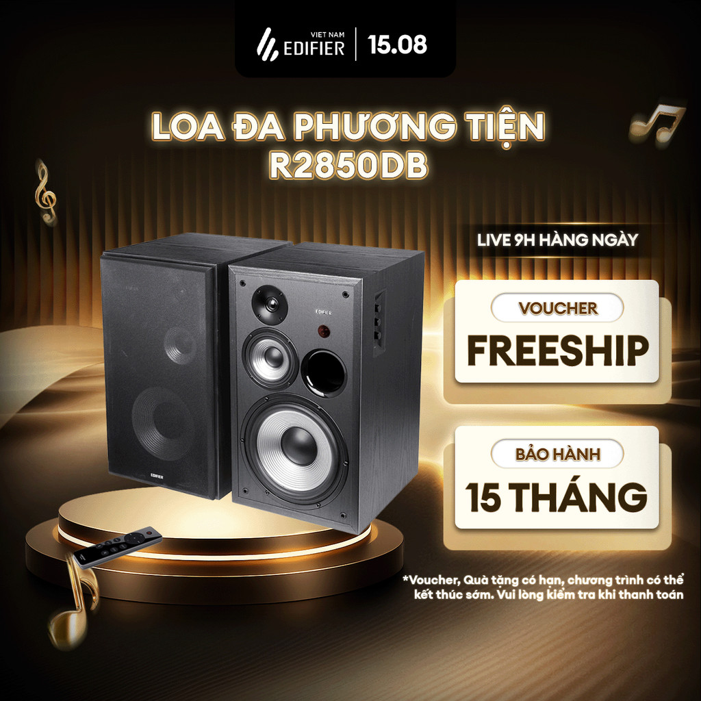 Loa Bluetooth Đa Phương Tiện 2.0 EDIFIER R2850DB | Công Suất 150W | Võ Gỗ Chống Dội Âm | Bluetooth |