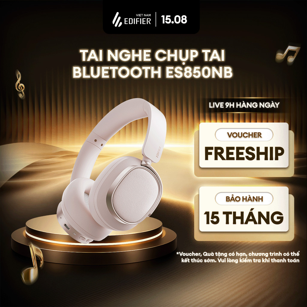 Tai Nghe Bluetooth Chụp Tai Không Dây EDIFIER ES850NB - Chế Độ Chống Ồn - Thoải Mái Chơi Nhạc Đến 92