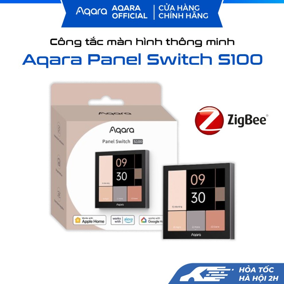Công tắc Aqara S100 Zigbee bản quốc tế, màn hình ngữ cảnh tích hợp 3 kênh vật lý, 6 ngữ cảnh