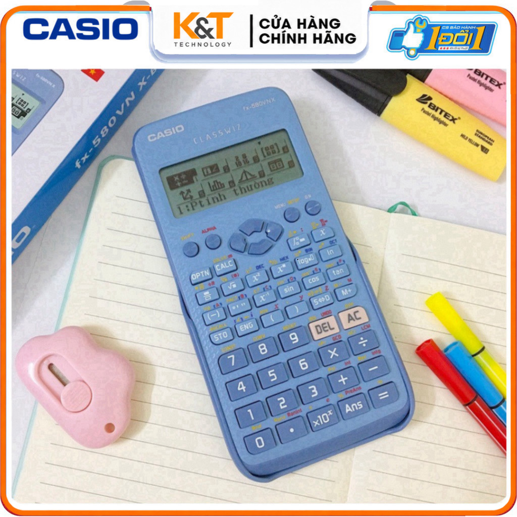 Máy Tính CASIO FX-580VN ( Màu Xanh ) - Hàng Mới Độ Chính Xác Cao - Máy Tính Giá Rẻ - Hàng Thái [ BH 