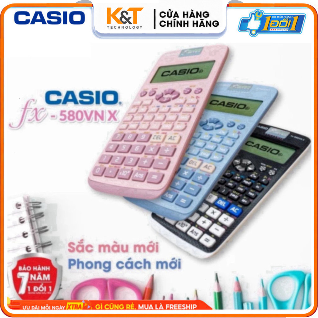 Máy Tính CASIO FX-580VN ( Đủ Màu ) - Hàng Mới Độ Chính Xác Cao - Máy Tính Giá Rẻ - Hàng Thái [ BH 24