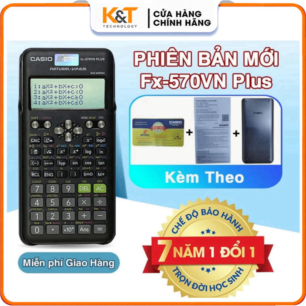 Máy tính Casio FX-570VN Plus New, Mẫu Mới - Độ Chính Xác Cao [BH 24 THÁNG]