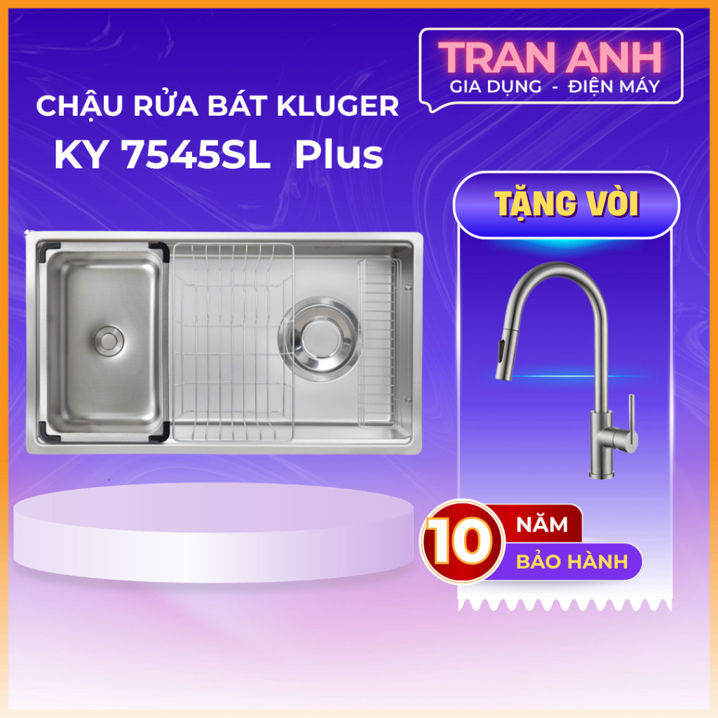 Chậu Rửa Bát Kluger KY7545SL Plus | KT: 750 x 450mm | INOX 304 Chất Lượng Cao