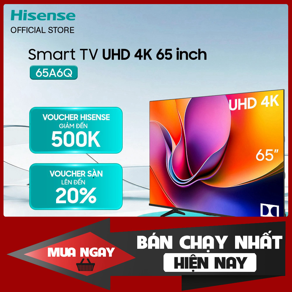 Tivi Hisense 65 inch UHD 4K Smart 65A6Q Hàng Chính Hãng 2 Năm Bảo Hành