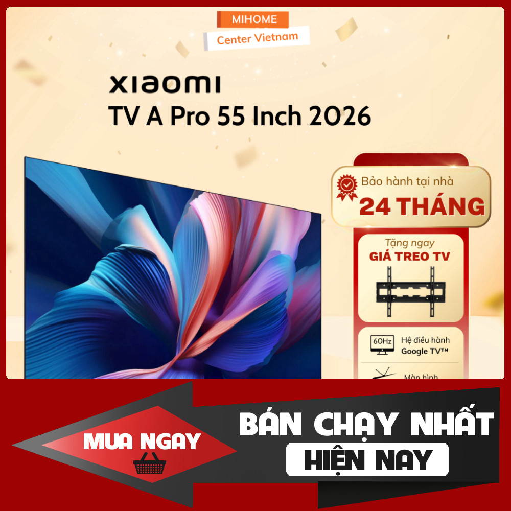 Tivi 4K QLED 55 Inch Xiaomi A Pro 2026 - Google TV, Màn Hình 4K, Bảo Hành 2 Năm