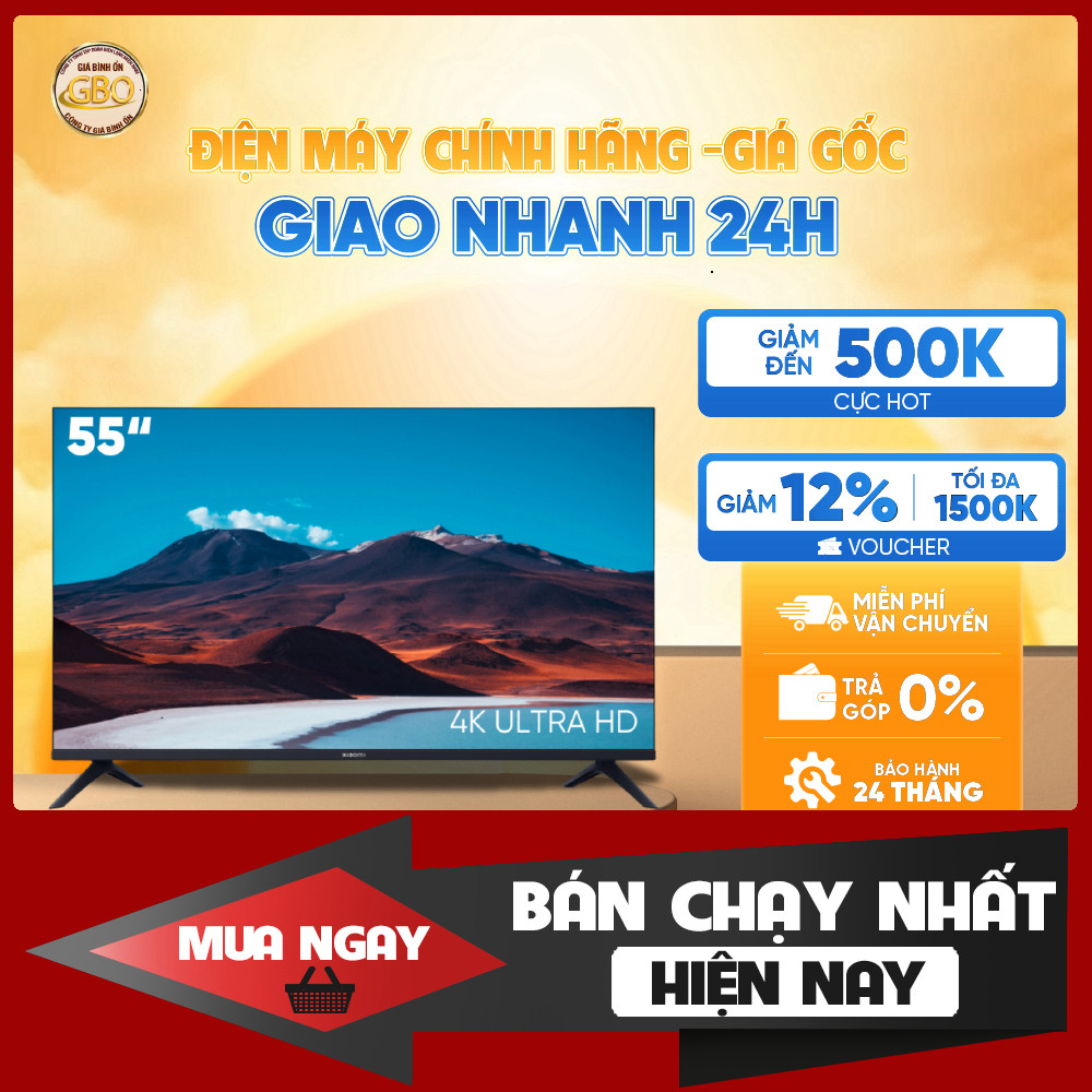 Tivi Google Xiaomi A 55 inch 4K UHD Tích Hợp Sóng Chậm