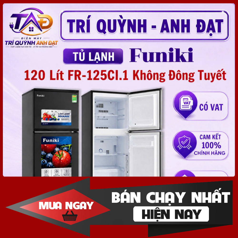 Tủ Lạnh Funiki 2 Cánh 120 Lít FR 125CI.1 Không Đóng Tuyết Được Sử Dụng Rộng Rãi