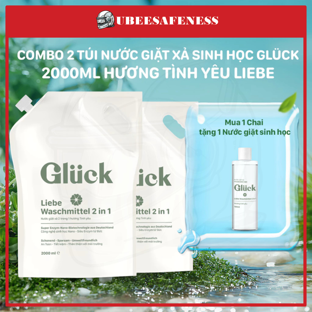 Túi Nước Giặt Sinh Học GLUCK 2000ml, Hương Tình Yêu