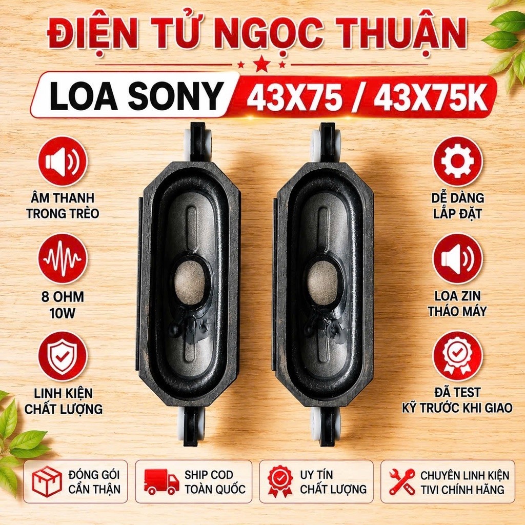 Cặp Loa Tivi Sony 43X75 / 43X75K, hàng tháo máy chính hãng